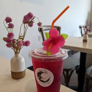 Iced berry and hibiscus tea