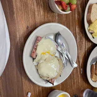 The egg muffin sandwich with a Fruit Cup