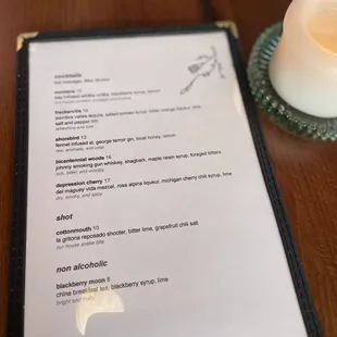 Bar Menu