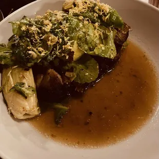 Pork collar w/leeks and fennel