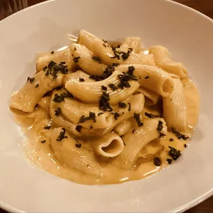 Rigatoni w/butternut squash, bleu cheese, and sage