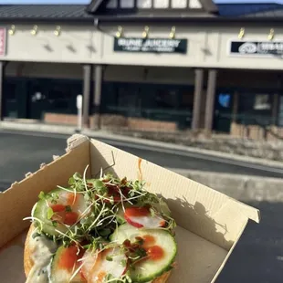 Honey sriracha bagel