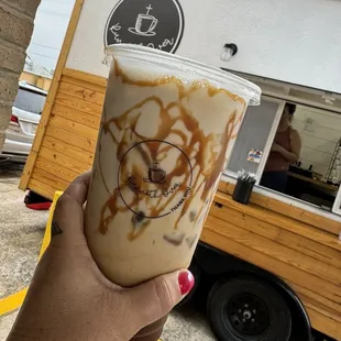 Iced Salted caramel latte