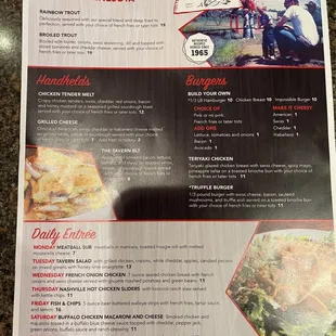 Updated menu from September 2023. Mmmmm ......