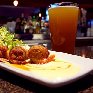 New Belgium Tap Takeover Special: Bacon Wrapped Crab Stuffed Shrimp &amp; Herb Salad with Citradelic Beer Blanc - paired with Citradelic