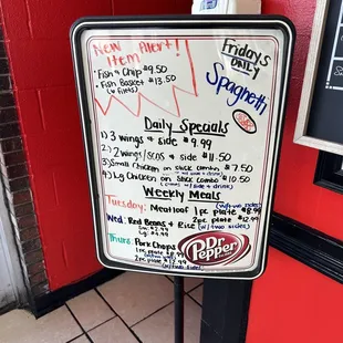 a menu for a restaurant