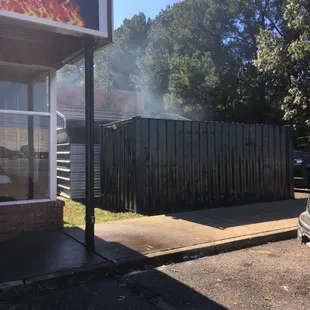 Look at all this smoke coming out of here. You should smell it too.