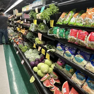 Nicely organized fresh fruits and veggies