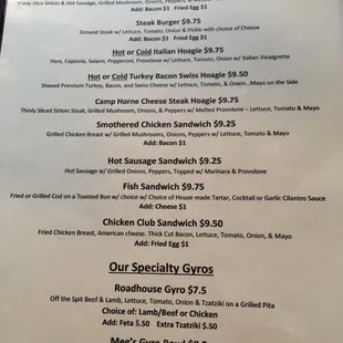 menu