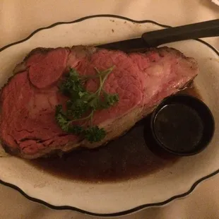Large cut prime rib, soup salad bar and choice of potato $28, it&apos;s awesome!