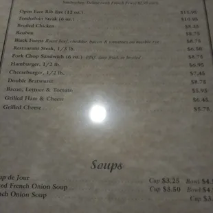 These MENU pages are specific for Friday nite. The regular menu is larger.