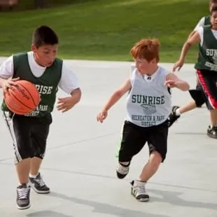 Full size outdoor basketball court