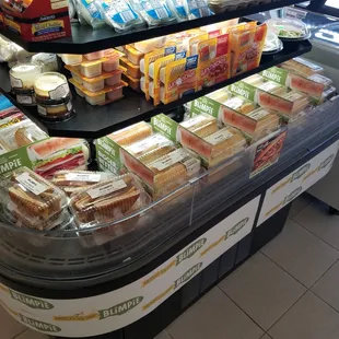 Our Grab n Go cooler is stocked with fresh Blimpie subs everyday.