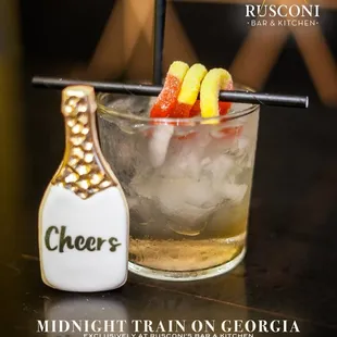 a drink and a bottle