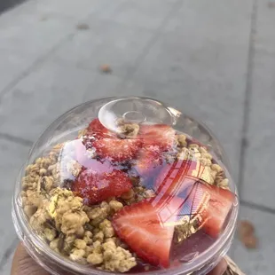Açaí bowl with extra strawberries
