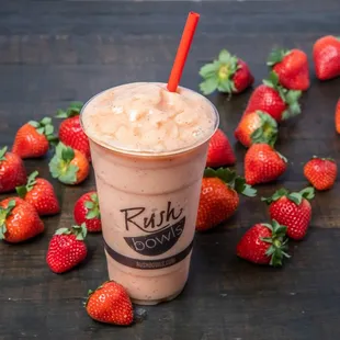 strawberries and a smoothie