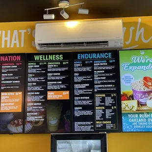 Menu as of August 2024