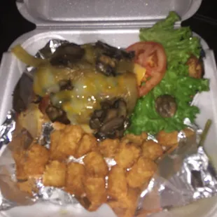 The Rush burger! And tots