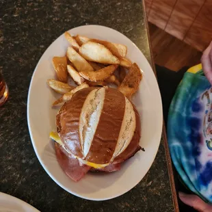 Fried bologna sandwich.