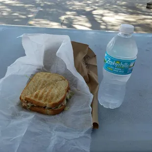 Toasted on wheat  Tuna Salad sandwich
