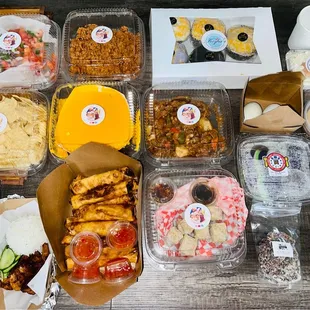 a variety of food items