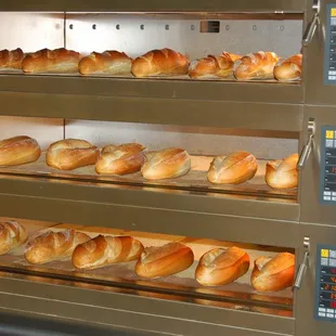 Stone Hearth Breads being baked fresh.