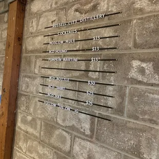 Etched in stone menu