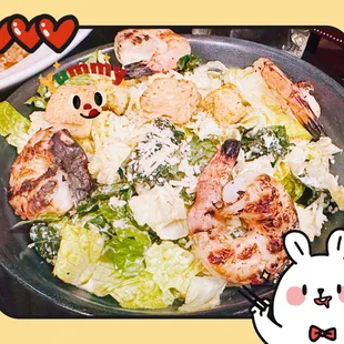Seasonal Salad with shrimp