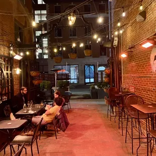 Alley style patio
