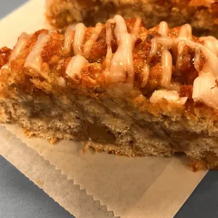 Baked apple fritter, packed with apples and nuts