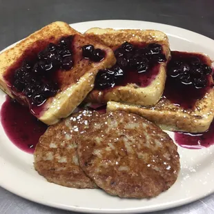 French Toast with homemade blueberry syrup