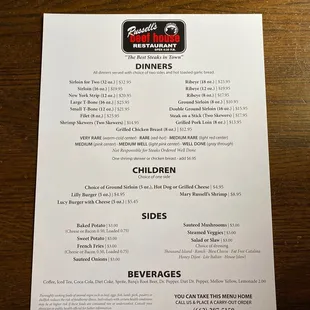 Restaurant Menu