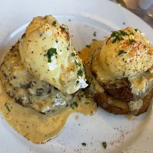 Bennie with eggplant and fried green tomatoes
