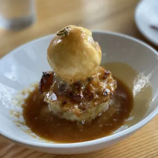 White Chocolate Bread Pudding with Russell&apos;s Whiskey Sauce