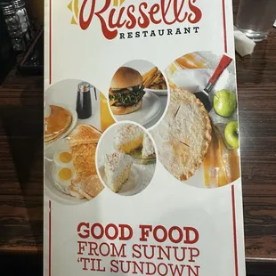 Menu cover