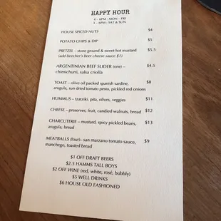 menu