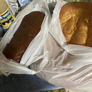 german rye and huge white bread round