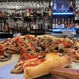 This pizza went quickly - the New Yorker and again, lots of great bourbon...