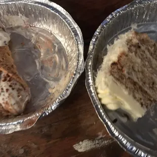 Left: Italian Cannoli; Right:  Italian Cream Cake