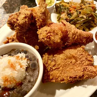 NOLA Fried Chicken / Red Beans and Rice / Collards - if you ever have the opportunity do this one...