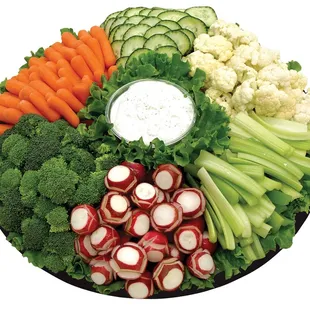 Pick up a made to order Veggie tray from the Delicatessen.