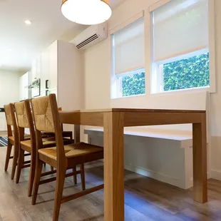 White oak Parsons dining table