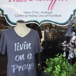 Livin on a Prayer tshirt  Small-2xl $22 https://rustruffles.com/products/livin-on-a-prayer-short-sleeve-tshirt