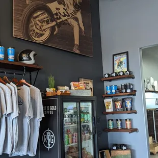 Merch galore! Mugs, tumblers , tshirts, stickers, and coffee of course!