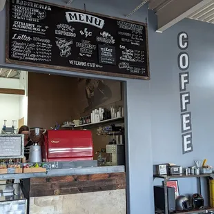 Menu/coffee bar/ordering counter