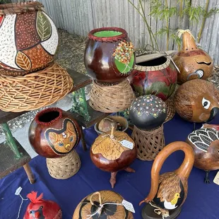 Some of my gourd art for sale.