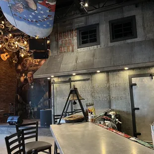 Awesome stage and vintage wall
