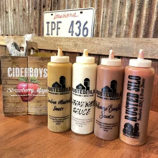 BBQ sauces (Habanero Bourbon BBQ Sauce is my fav)