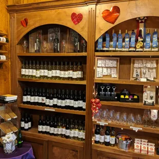 shelves of wine and liquor