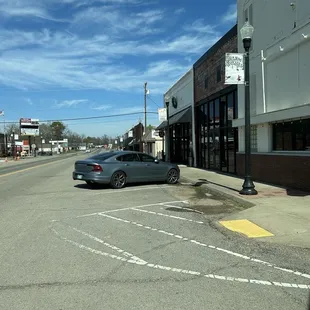a car parked in a parking lot